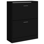 Fekete szerelt fa cipősszekrény 63x24x81 cm 2