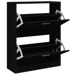 Fekete szerelt fa cipősszekrény 63x24x81 cm 3