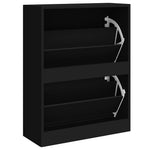 Fekete szerelt fa cipősszekrény 63x24x81 cm 6
