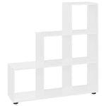 Magasfényű fehér szerelt fa lépcsős könyvespolc 142 cm 2