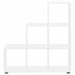 Magasfényű fehér szerelt fa lépcsős könyvespolc 142 cm 4