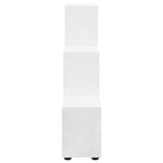Magasfényű fehér szerelt fa lépcsős könyvespolc 142 cm 5