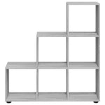 Szürke sonoma színű szerelt fa lépcsős könyvespolc 107 cm 4