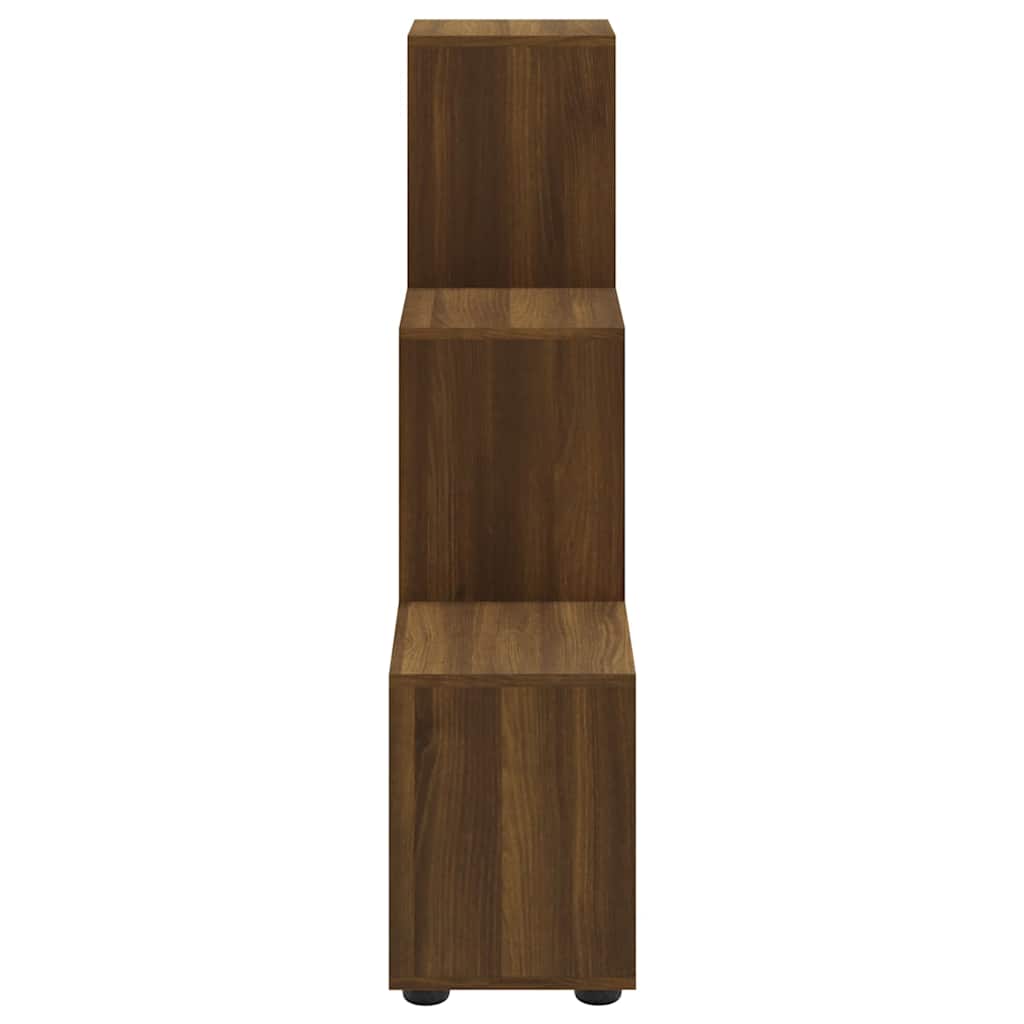 Barna tölgyszínű szerelt fa lépcsős könyvespolc 107 cm 5