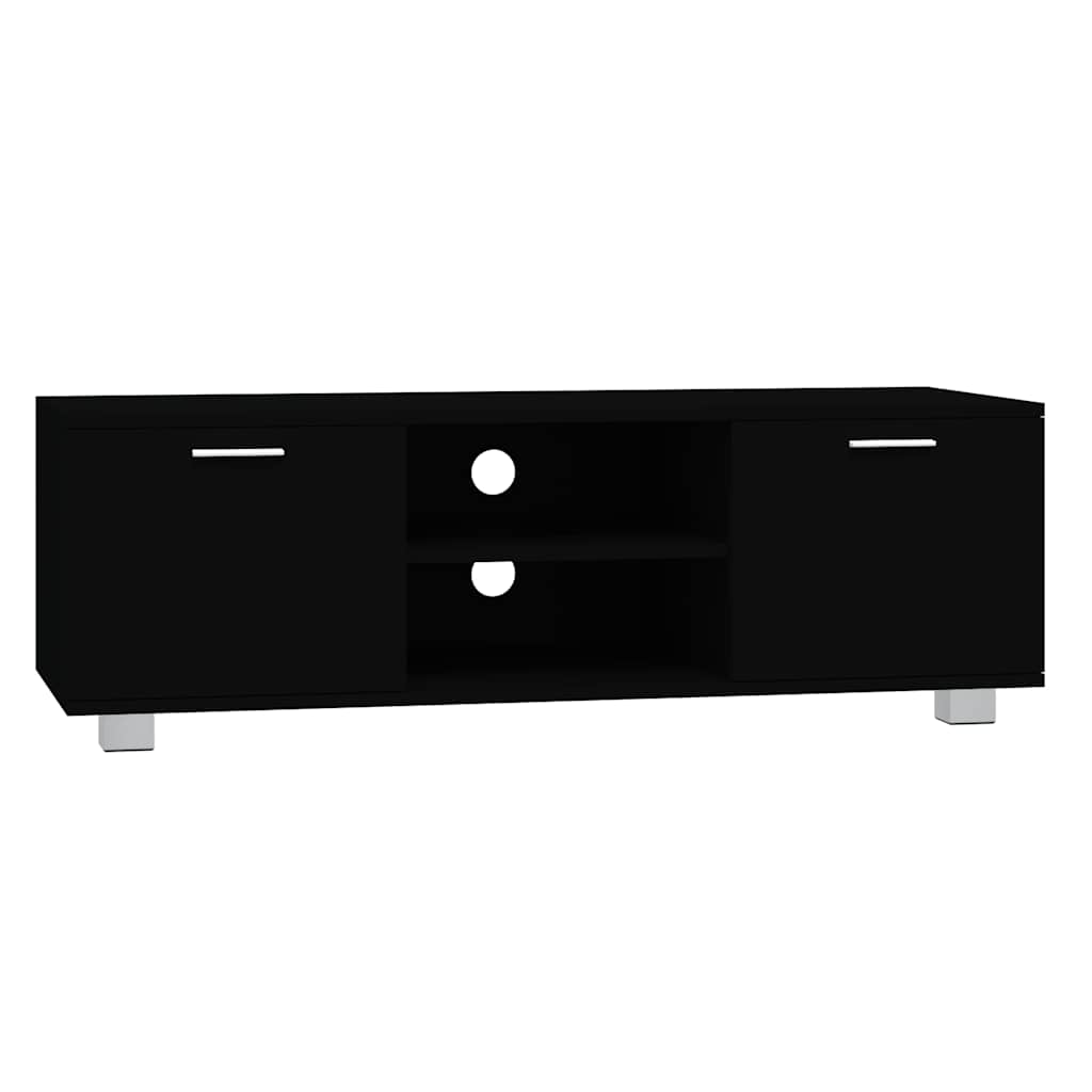 Fekete szerelt fa TV-szekrény 120 x 40,5 x 35 cm 2