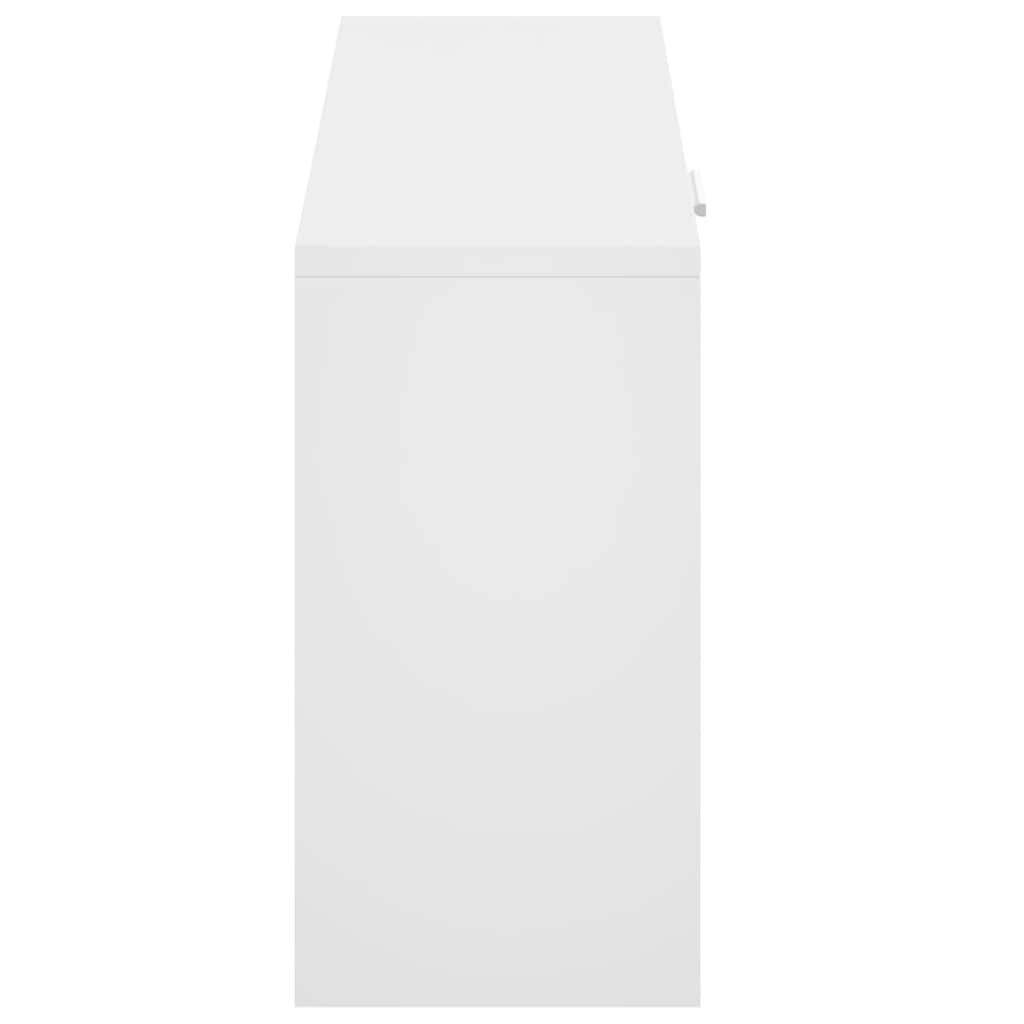 Magasfényű fehér cipőpad 80 x 24 x 45 cm rétegelt fa 5