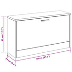 Magasfényű fehér cipőpad 80 x 24 x 45 cm rétegelt fa 8