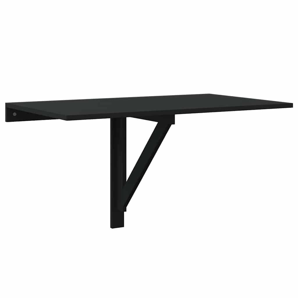 Fekete szerelt fa összecsukható fali asztal 100x60x56 cm 2