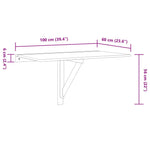 Fekete szerelt fa összecsukható fali asztal 100x60x56 cm 9