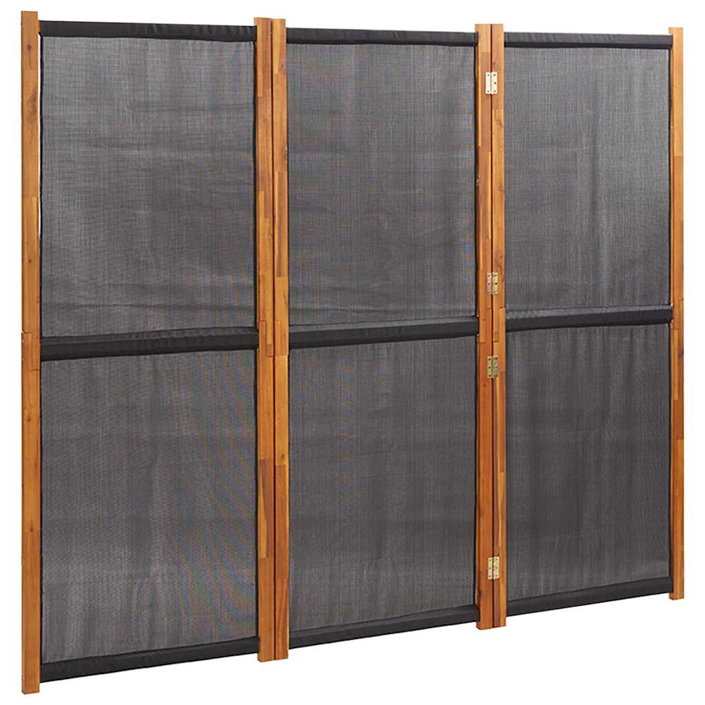 Fekete 3 paneles térelválasztó 210 x 180 cm 2