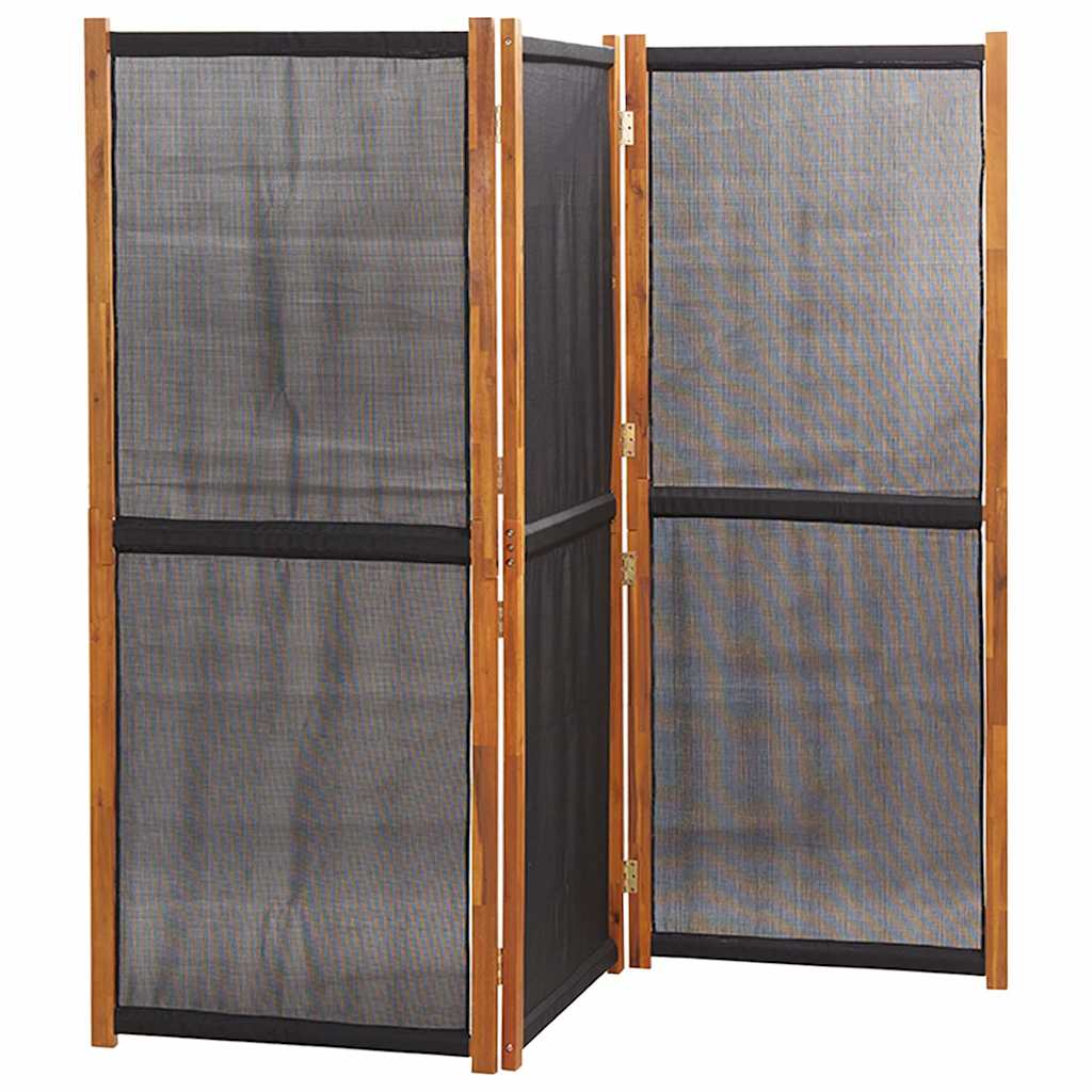 Fekete 3 paneles térelválasztó 210 x 180 cm 3