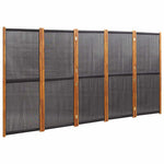 Fekete 5 paneles térelválasztó 350x180 cm 2