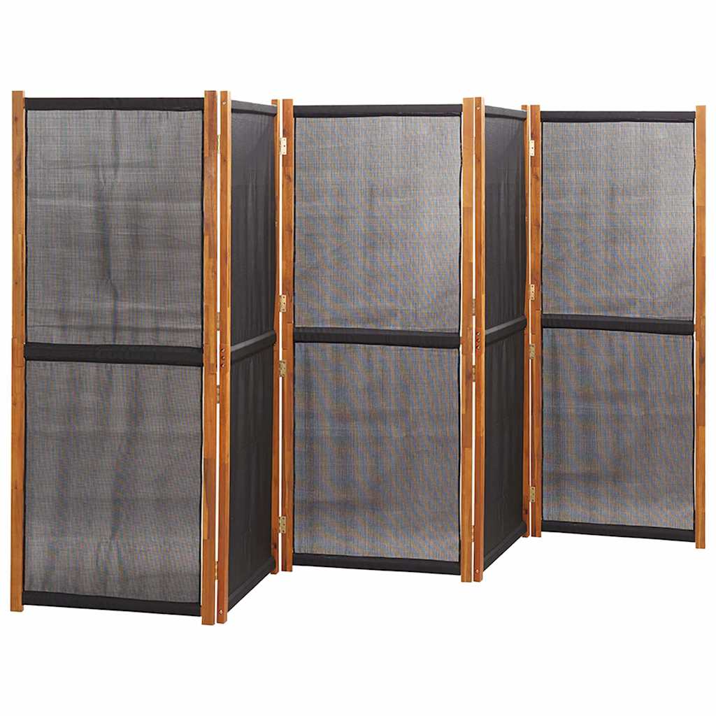 Fekete 5 paneles térelválasztó 350x180 cm 3