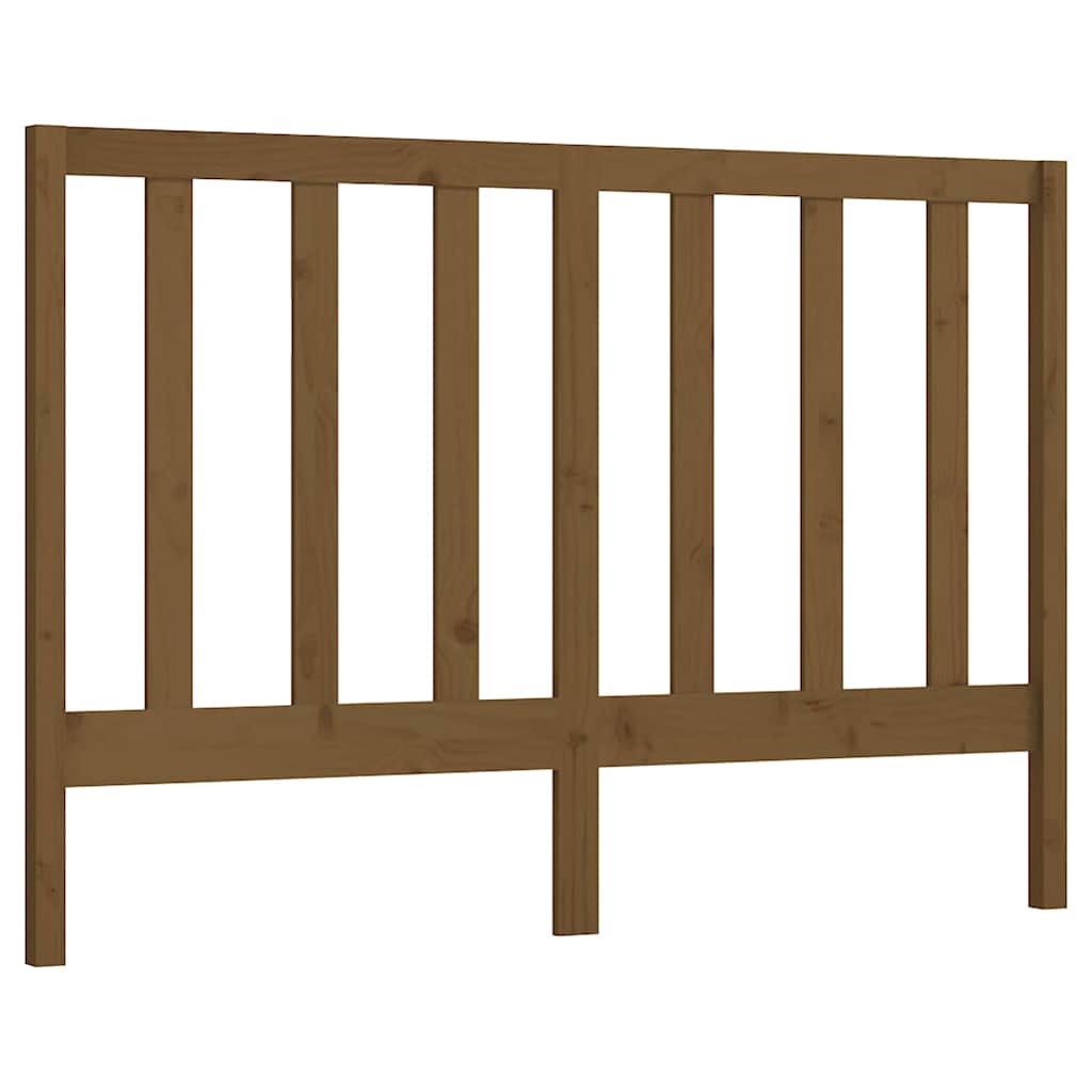 Mézbarna tömör fenyőfa ágy fejtámla 126 x 4 x 100 cm 2