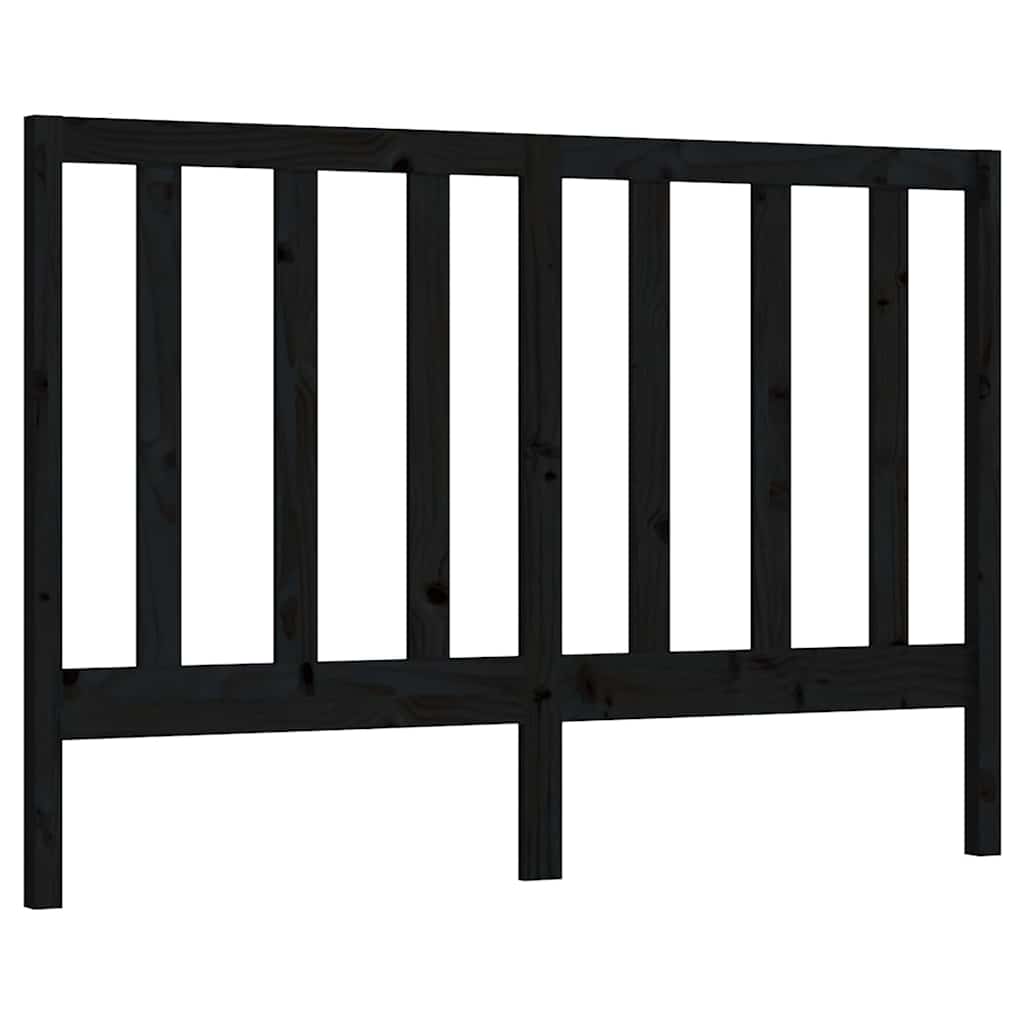 Fekete tömör fenyőfa ágyfejtámla 166 x 4 x 100 cm 2