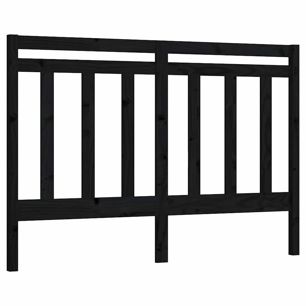 Fekete tömör fenyőfa ágyfejtámla 166 x 4 x 100 cm 2