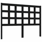 Fekete tömör fenyőfa ágyfejtámla 125,5 x 4 x 100 cm 2