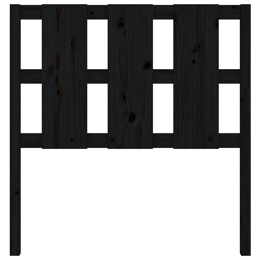 Fekete tömör fenyőfa ágyfejtámla 105,5 x 4 x 100 cm 4