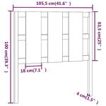 Fekete tömör fenyőfa ágyfejtámla 105,5 x 4 x 100 cm 6