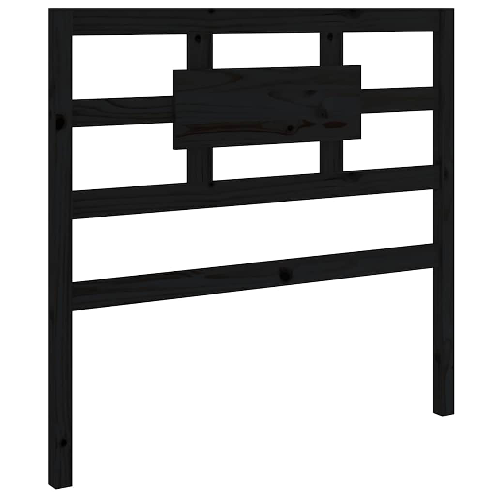 Fekete tömör fenyőfa ágyfejtámla 95,5 x 4 x 100 cm 2