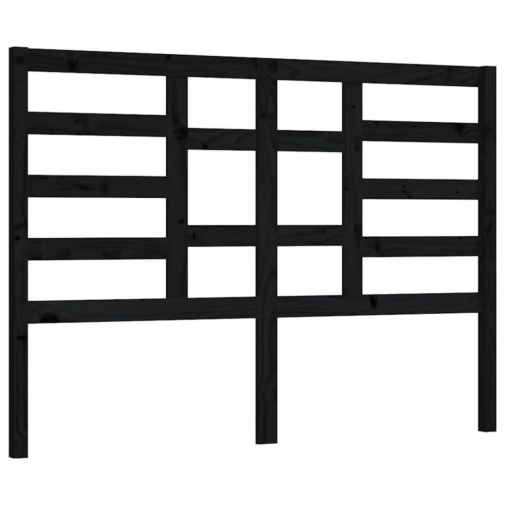 Fekete tömör fenyőfa ágyfejtámla 166 x 4 x 104 cm 2