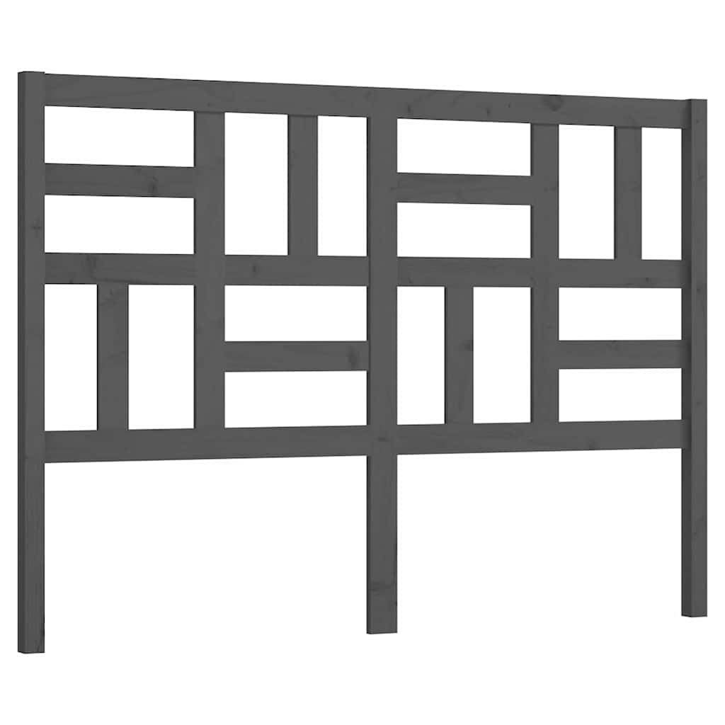 Szürke tömör fenyőfa ágyfejtámla 126x4x104 cm 2