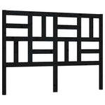 Fekete tömör fenyőfa ágyfejtámla 126x4x104 cm 2