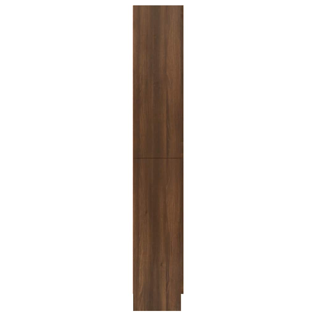 Barna tölgyszínű szerelt fa vitrinszekrény 82,5x30,5x185 cm 6
