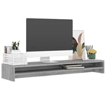 Szürke sonoma színű szerelt fa monitorállvány 100 x 24 x 13 cm 3