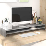 Szürke sonoma színű szerelt fa monitorállvány 100 x 24 x 13 cm