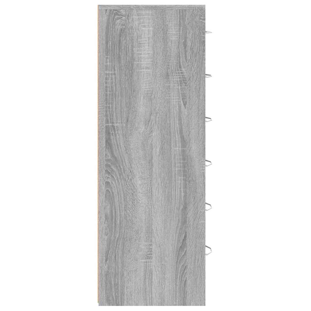 Szürke sonoma színű szerelt fa komód 6 fiókkal 50x34x96 cm 6