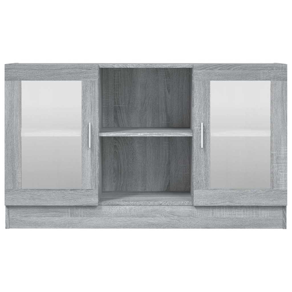 Szürke sonoma színű szerelt fa vitrinszekrény 120x30,5x70 cm 4