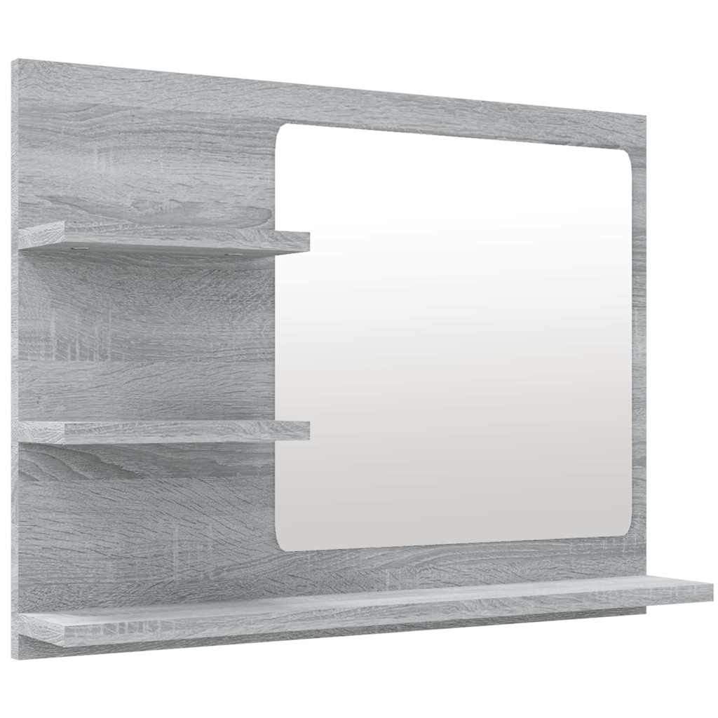 Szürke sonoma színű szerelt fa fürdőszobatükör 60x10,5x45 cm 2
