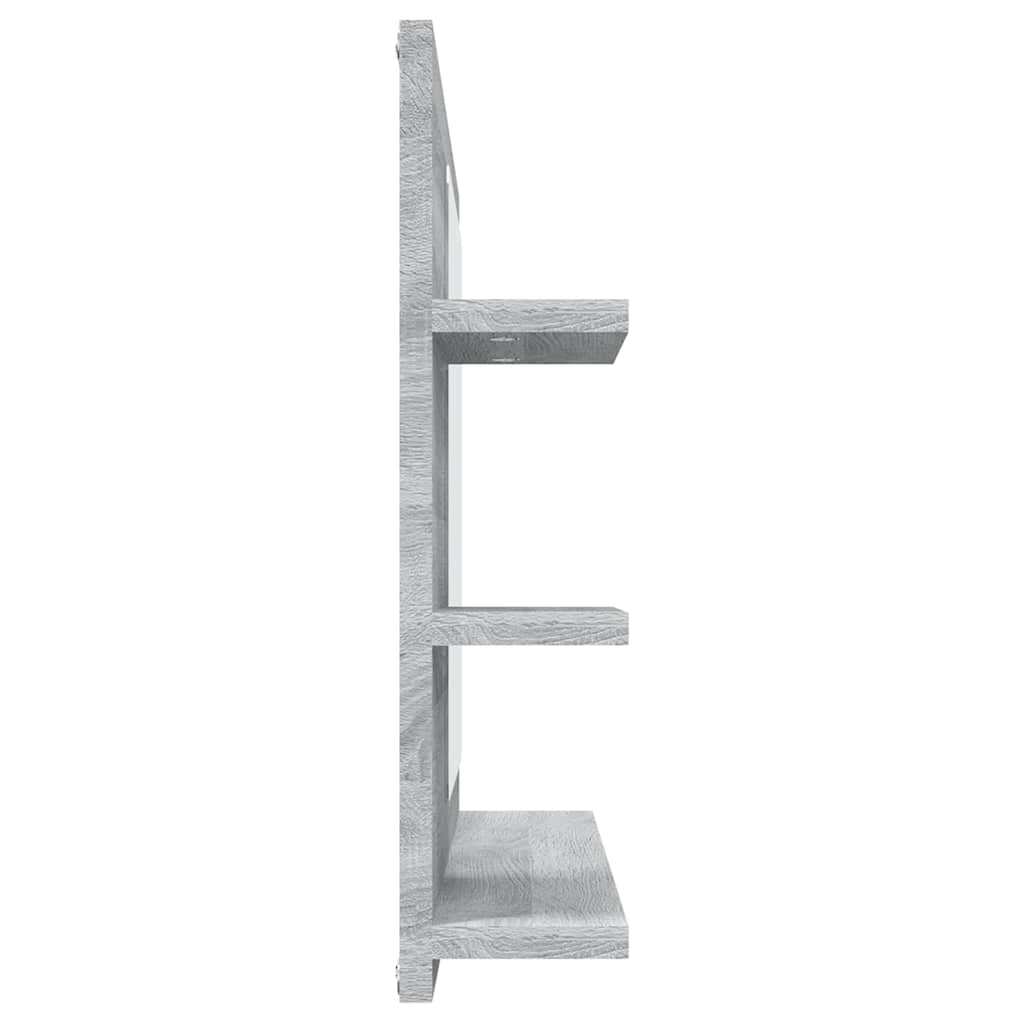 Szürke sonoma színű szerelt fa fürdőszobatükör 60x10,5x45 cm 4