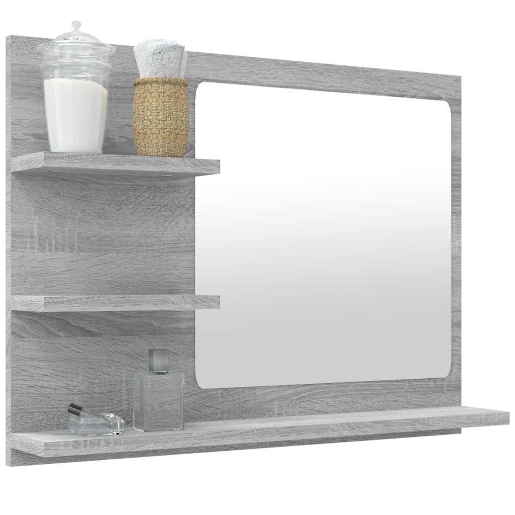 Szürke sonoma színű szerelt fa fürdőszobatükör 60x10,5x45 cm 6