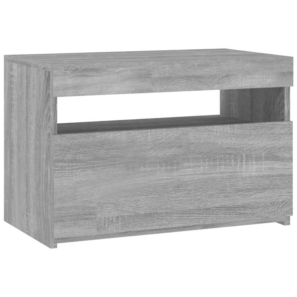 Szürke sonoma színű TV-szekrény LED-ekkel 60 x 35 x 40 cm