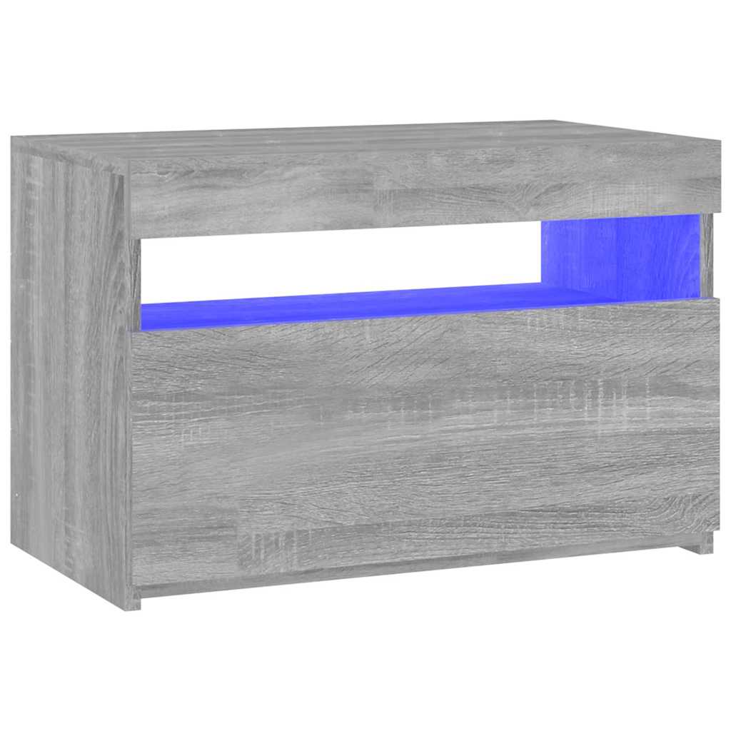 Szürke sonoma színű TV-szekrény LED-ekkel 60 x 35 x 40 cm 4