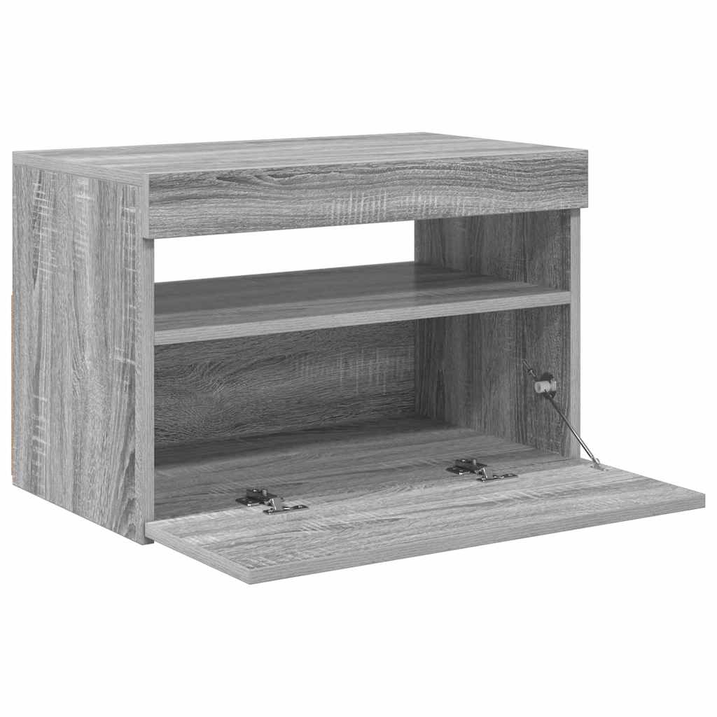 Szürke sonoma színű TV-szekrény LED-ekkel 60 x 35 x 40 cm 5