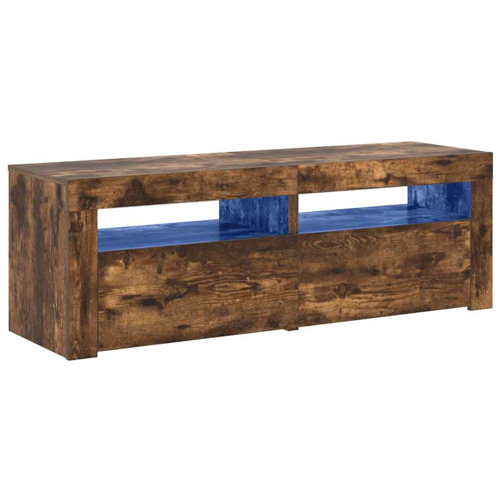 Füstös tölgy színű TV-szekrény LED-ekkel 120 x 35 x 40 cm 2