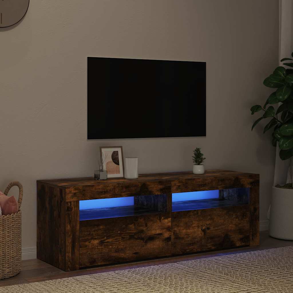 Füstös tölgy színű TV-szekrény LED-ekkel 120 x 35 x 40 cm 3