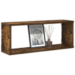 4 db füstös tölgy színű szerelt fa fali kockapolc 60x15x23 cm 4