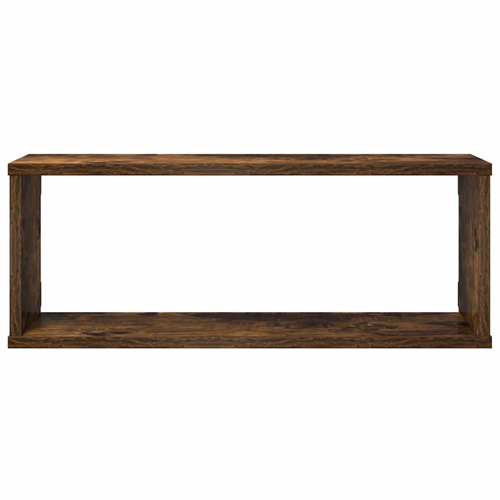 4 db füstös tölgy színű szerelt fa fali kockapolc 60x15x23 cm 5