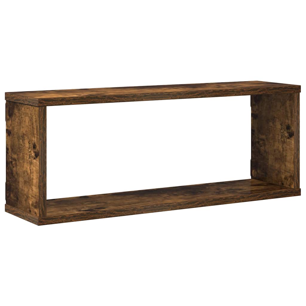 4 db füstös tölgy színű szerelt fa fali kockapolc 60x15x23 cm 6