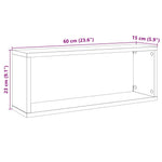 4 db füstös tölgy színű szerelt fa fali kockapolc 60x15x23 cm 8