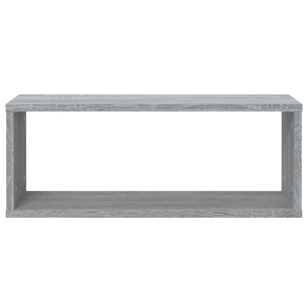 2 db szürke sonoma színű szerelt fa fali kockapolc 60x15x23 cm 4