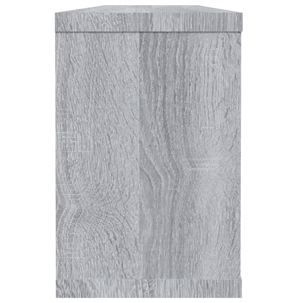 2 db szürke sonoma színű szerelt fa fali kockapolc 60x15x23 cm 5