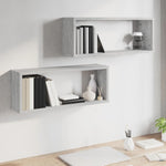 2 db szürke sonoma színű szerelt fa fali kockapolc 60x15x23 cm 6