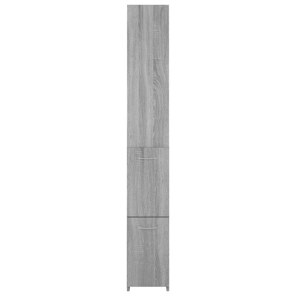 Szürke sonoma színű szerelt fa fürdőszobaszekrény 25x26,5x170cm 5