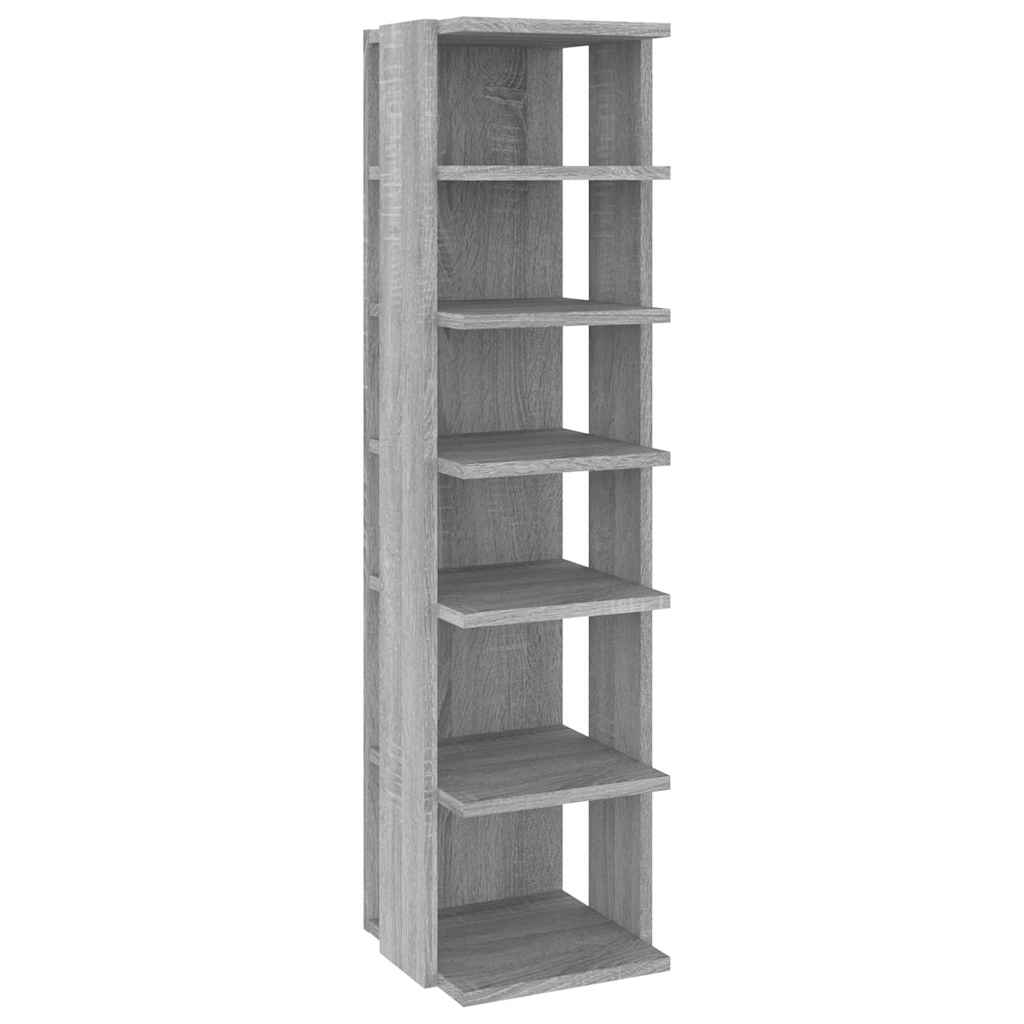 2 db szürke sonoma színű szerelt fa cipőtartó 27,5x27x102 cm 3