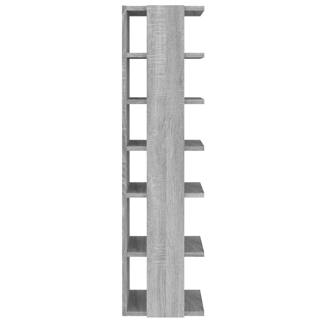 2 db szürke sonoma színű szerelt fa cipőtartó 27,5x27x102 cm 5